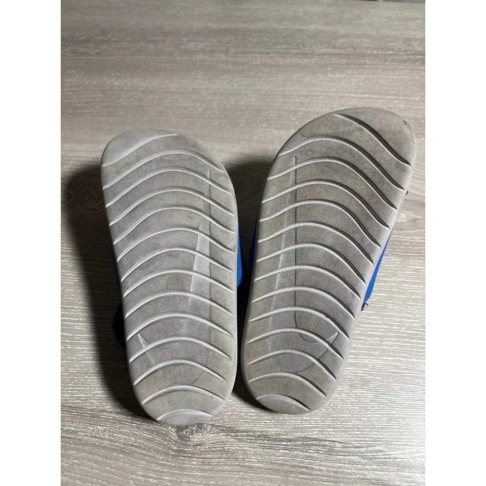 Nike Kawa Slide Toddler Boys Blue White Sandals Elastic Heel Strap Size 7C